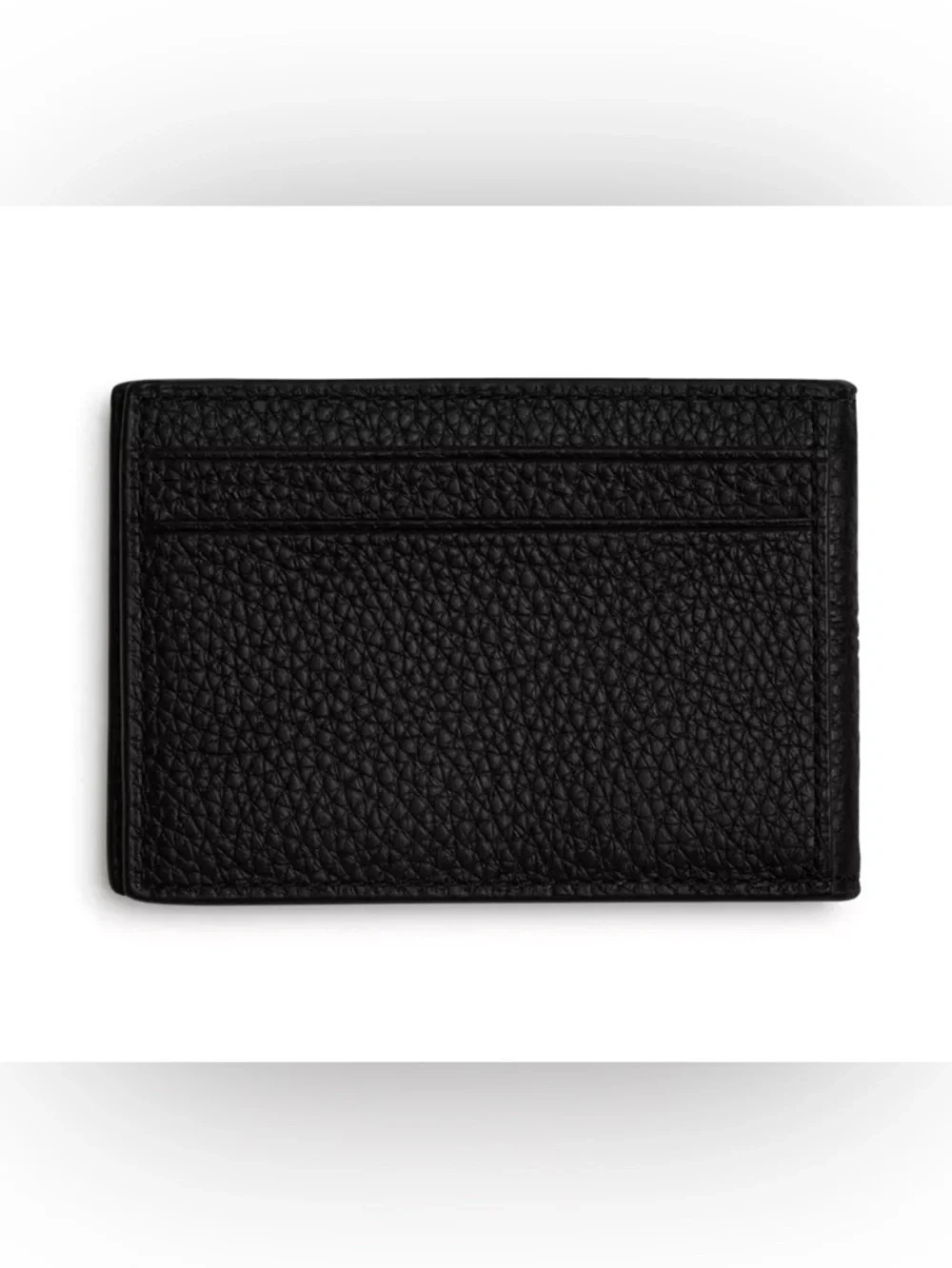 Coach Black Pebbled Leather Small Bifold Card Case